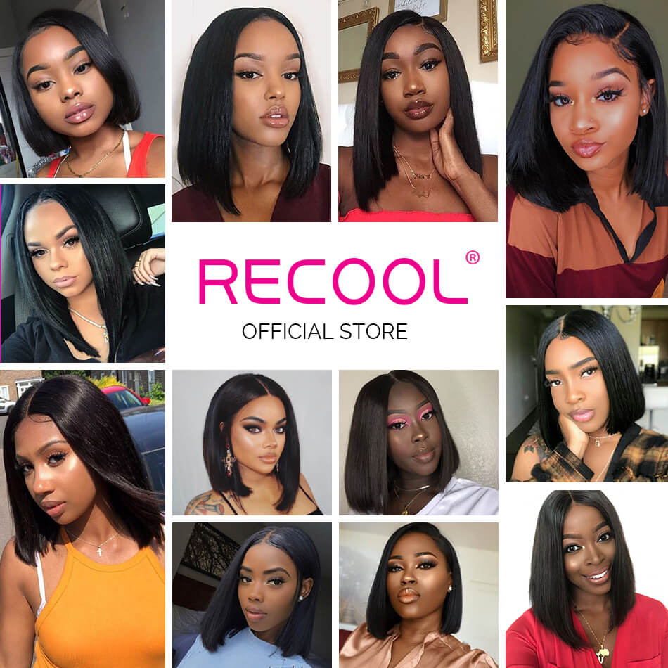 Brazilian Straight 13x4 Lace Closure Bob Wigs | Recool Hair