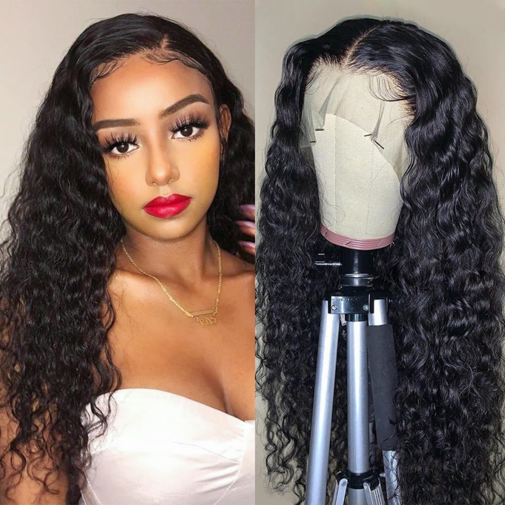 13×4 Transparent Lace Wig Brazilian Water Wave Lace Front Human Hair ...