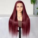 99J burgundy color human hair wig