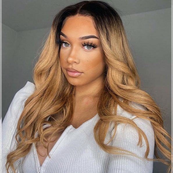 Ombre wig honey blonde color 2