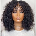 curly short wig with bangs