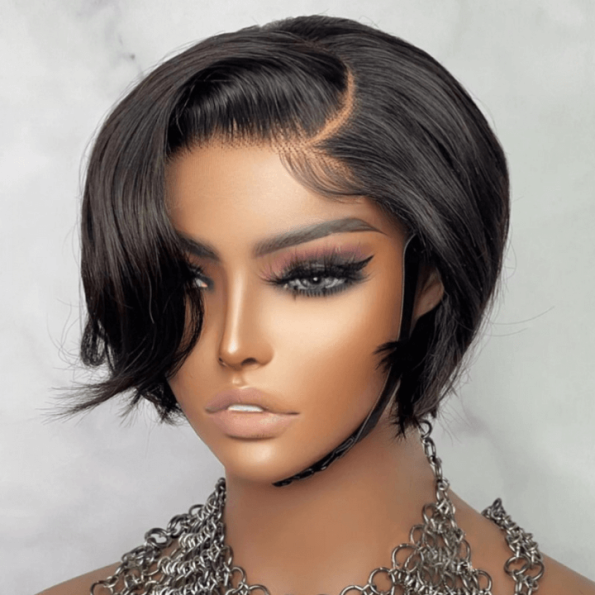 pixie cut straight hair bob wig