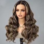 highlight body wave human hair wig