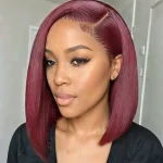 99j burgundy color glueless bob wig (4)