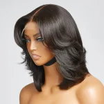 layered cut glueless short bob wig