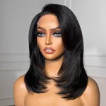 layered cut glueless short bob wig