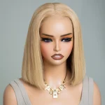 honey blonde human hair bob wig 7