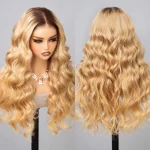 ombre color honey blonde glueless human hair wig (6)