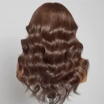 brown color curtain bangs human hair wig 10