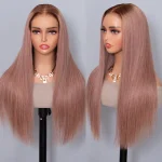 ash pink color human hair wig (1)