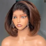 ombre brown color layer bob wig